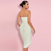 Strappy Lemon Floral Bodycon Dress